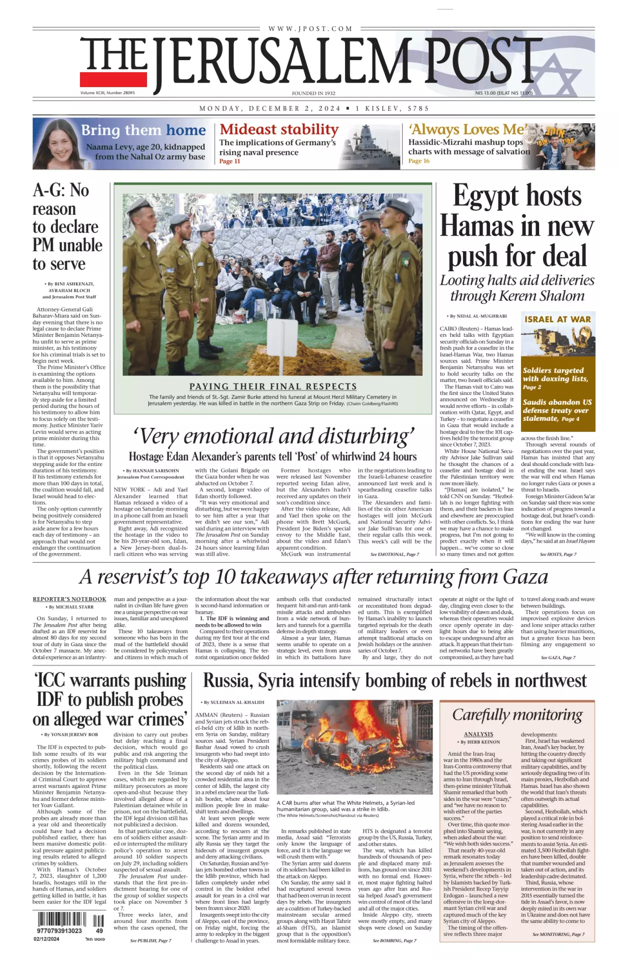 Prima-pagina-the jerusalem post-edizione-di-oggi-02-12-2024